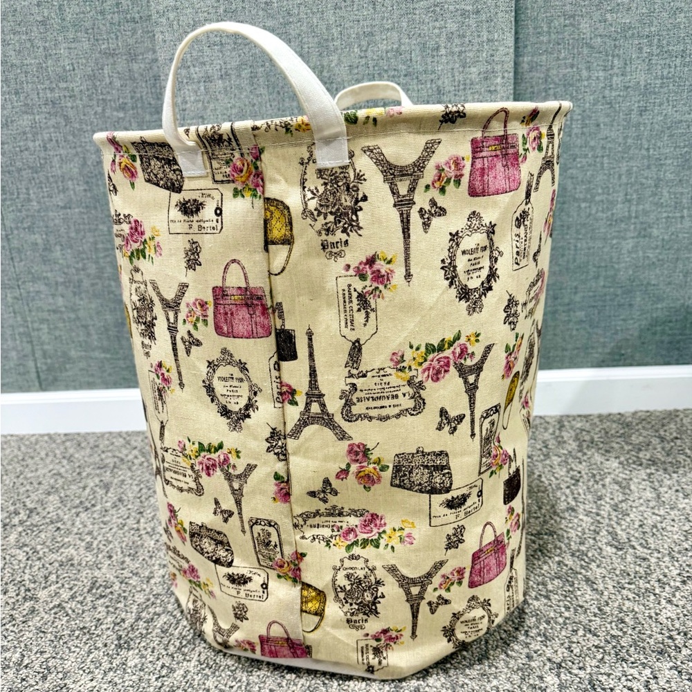 SOLD!Paris - Waterproof Foldable Laundry Hamper. 15.7"L x 15.7"W x 19.7"H. - Picture 3 of 6